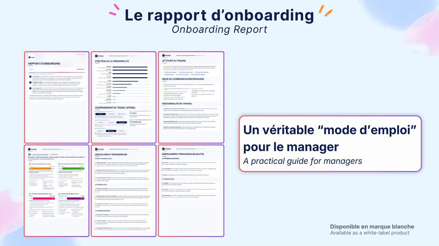 Trimoji onboarding report, guide for the manager