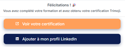 Trimoji certification page